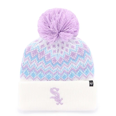Girls Youth '47 White Chicago White Sox Elsa Cuffed Knit Hat with Pom