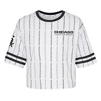 Girls Youth White Chicago Sox Ball Striped T-Shirt