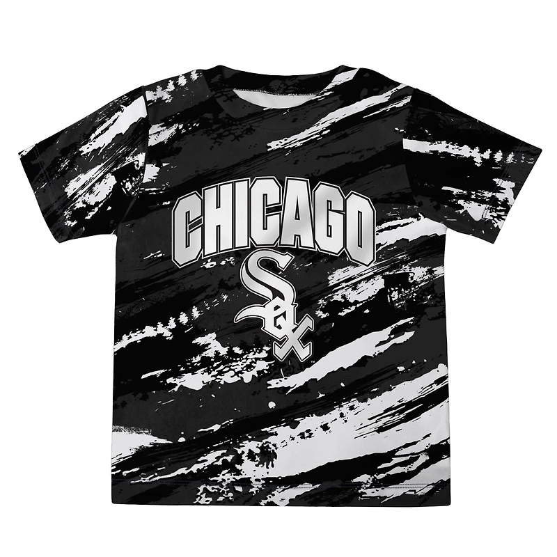 Ensemble t-shirt et short Chicago White Sox Stealing Homebase 2.0 pour bébé noir/gris chiné