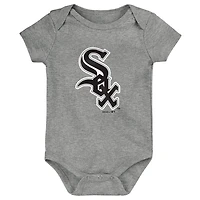 Infant Black/White/Gray Chicago White Sox Born To Win 3-Pack Bodysuit Set