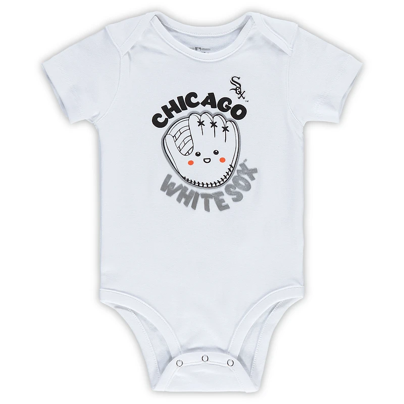 Infant Black/White/Heathered Gray Chicago White Sox 3-Pack Change Up Bodysuit Set