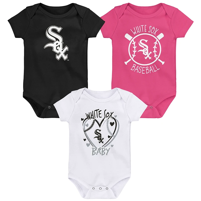 Ensemble de trois bodies pour bébé Chicago White Sox Slide Home