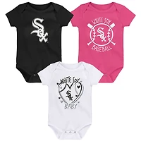 Ensemble de trois bodies pour bébé Chicago White Sox Slide Home