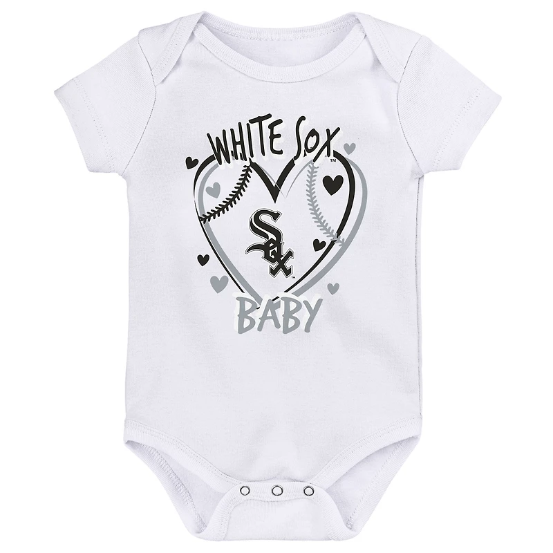Ensemble de trois bodies pour bébé Chicago White Sox Slide Home