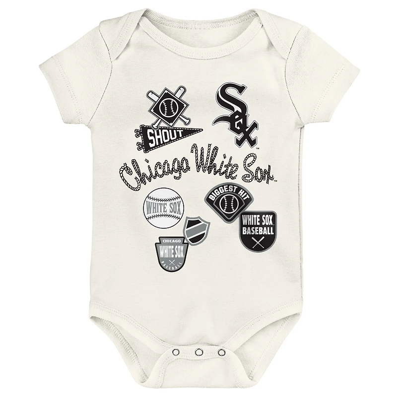 Ensemble de body 3 pièces Baby Outerstuff Chicago White Sox Home Plate