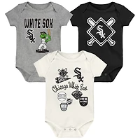 Infant Outerstuff Chicago White Sox Home Plate 3-Piece Creeper Set