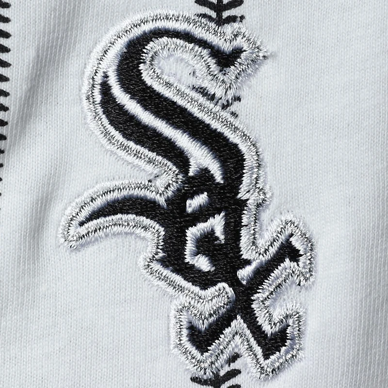 Infant White Chicago Sox Pinstripe Power Hitter Coverall