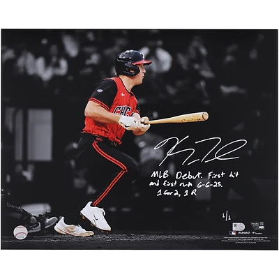 Photo dédicacée de Kyle Teel (Chicago White Sox) pour ses débuts en MLB (40,6 x 50,8 cm) avec plusieurs inscriptions