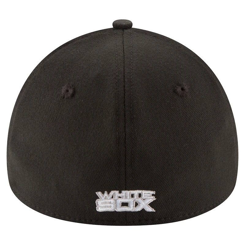 Men's New Era  Black Chicago White Sox 125th Anniversary 39THIRTY Flex Hat