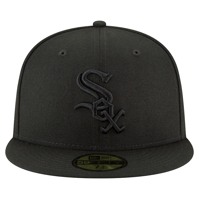 Casquette ajustée 59FIFTY noire New Era pour homme, 125e anniversaire des White Sox de Chicago