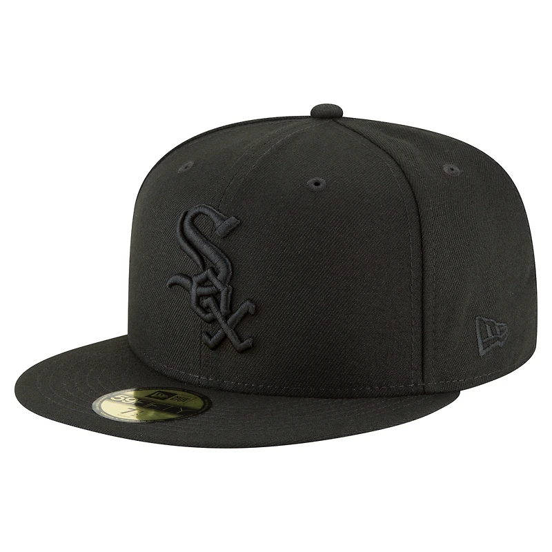 Casquette ajustée 59FIFTY noire New Era pour homme, 125e anniversaire des White Sox de Chicago