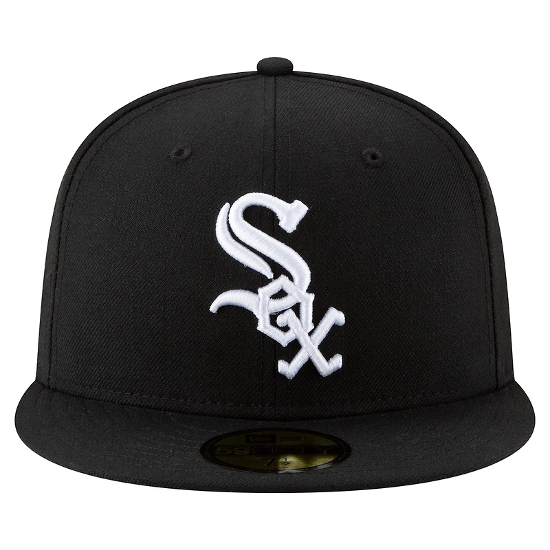 Casquette ajustée 59FIFTY noire New Era pour homme, 125e anniversaire des White Sox de Chicago