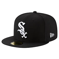 Casquette ajustée 59FIFTY noire New Era pour homme, 125e anniversaire des White Sox de Chicago