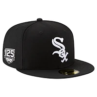 Casquette ajustée 59FIFTY noire New Era pour homme, 125e anniversaire des White Sox de Chicago