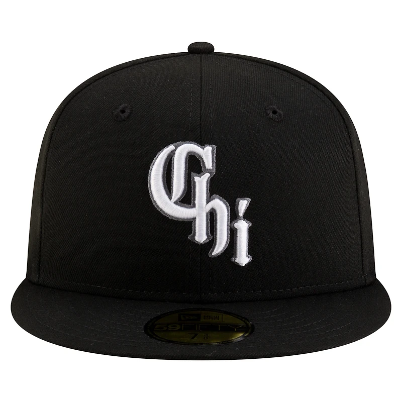Men's New Era Black Chicago White Sox 125th Anniversary 59FIFTY Snapback Hat