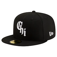 Men's New Era  Black Chicago White Sox 125th Anniversary 59FIFTY Snapback Hat