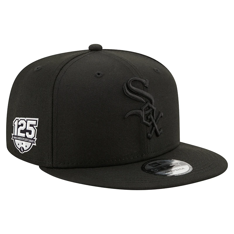 Casquette Snapback 9FIFTY noire New Era pour homme, 125e anniversaire des White Sox de Chicago
