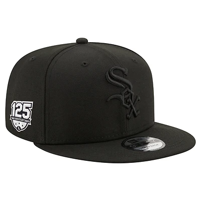 Casquette Snapback 9FIFTY noire New Era pour homme, 125e anniversaire des White Sox de Chicago