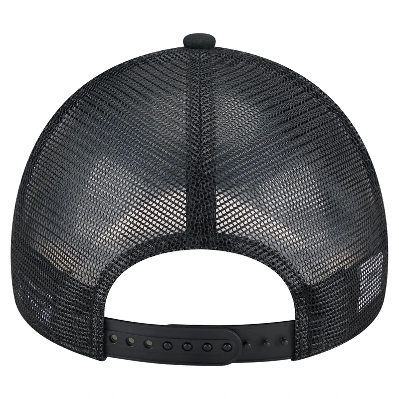 Men's New Era  Black Chicago White Sox Bleached A-Frame 9FORTY Adjustable Hat