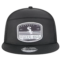 Men's New Era  Black Chicago White Sox Split Panel 9FIFTY Trucker Snapback