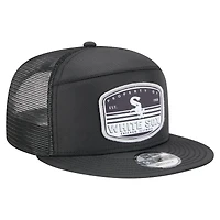 Men's New Era  Black Chicago White Sox Split Panel 9FIFTY Trucker Snapback