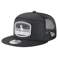 Men's New Era  Black Chicago White Sox Split Panel 9FIFTY Trucker Snapback