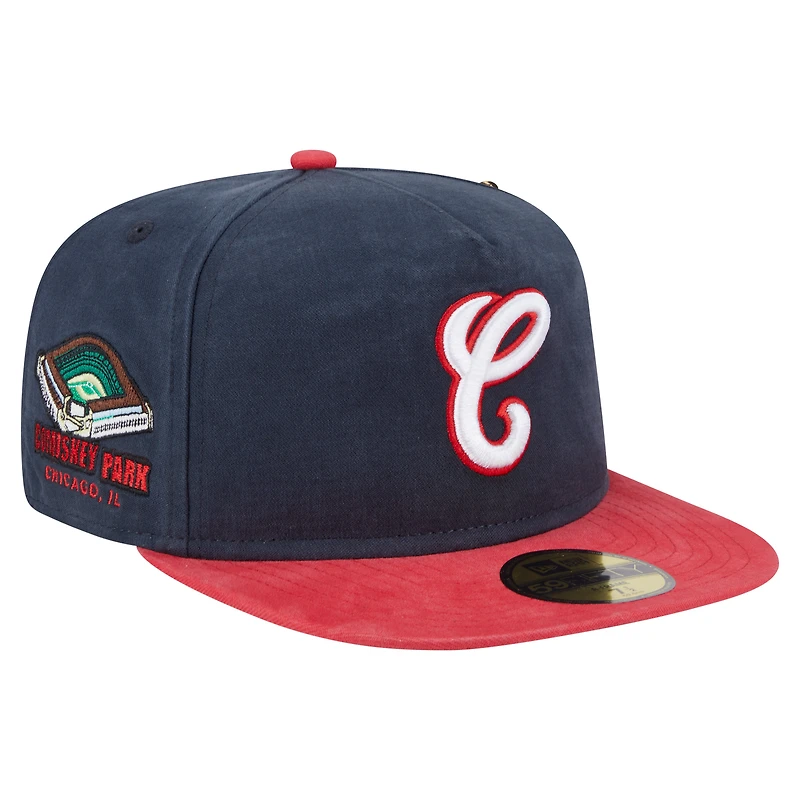 Men's New Era Navy Chicago White Sox Championship Side Flag A-Frame 59FIFTY Fitted Hat