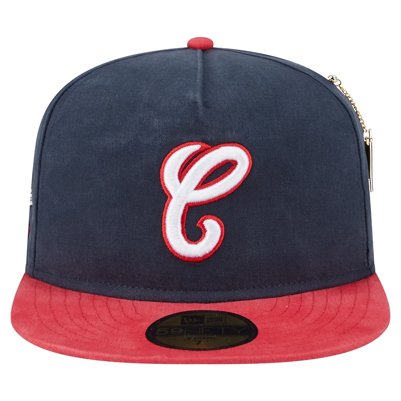 Casquette ajustée 59FIFTY à motif drapeau latéral de championnat Chicago White Sox New Era bleu marine pour homme