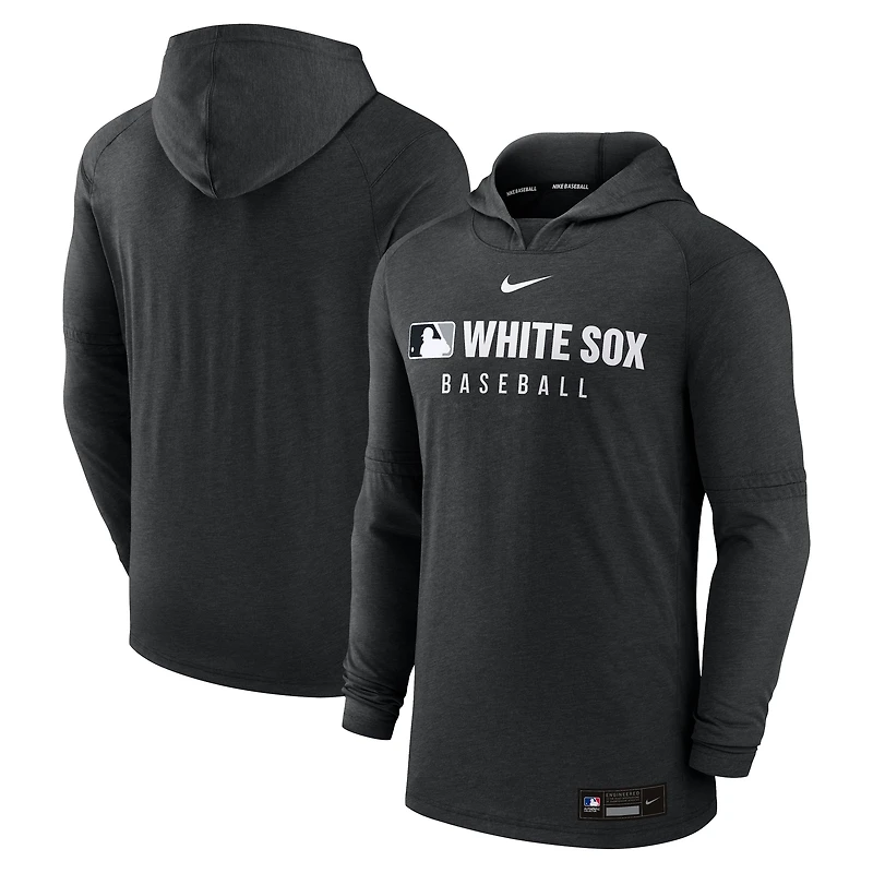 Sweat à capuche Nike noir chiné pour homme Chicago White Sox Authentic Collection Tri-Blend Dri-FIT