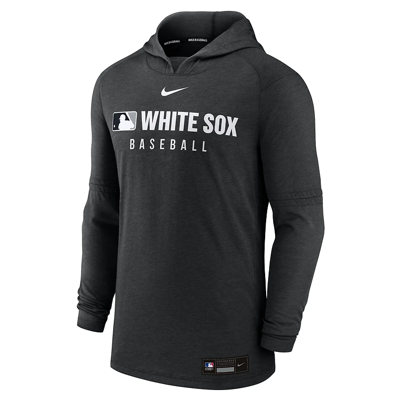 Sweat à capuche Nike noir chiné pour homme Chicago White Sox Authentic Collection Tri-Blend Dri-FIT