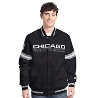 Men's Starter  Black Chicago White Sox Scout Full-Snap Varsity Jacket