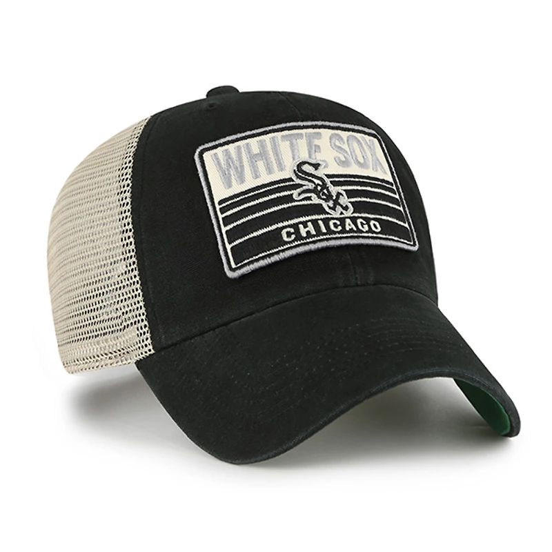 Men's '47 Black Chicago White Sox Four Stroke Clean Up Trucker Snapback Hat