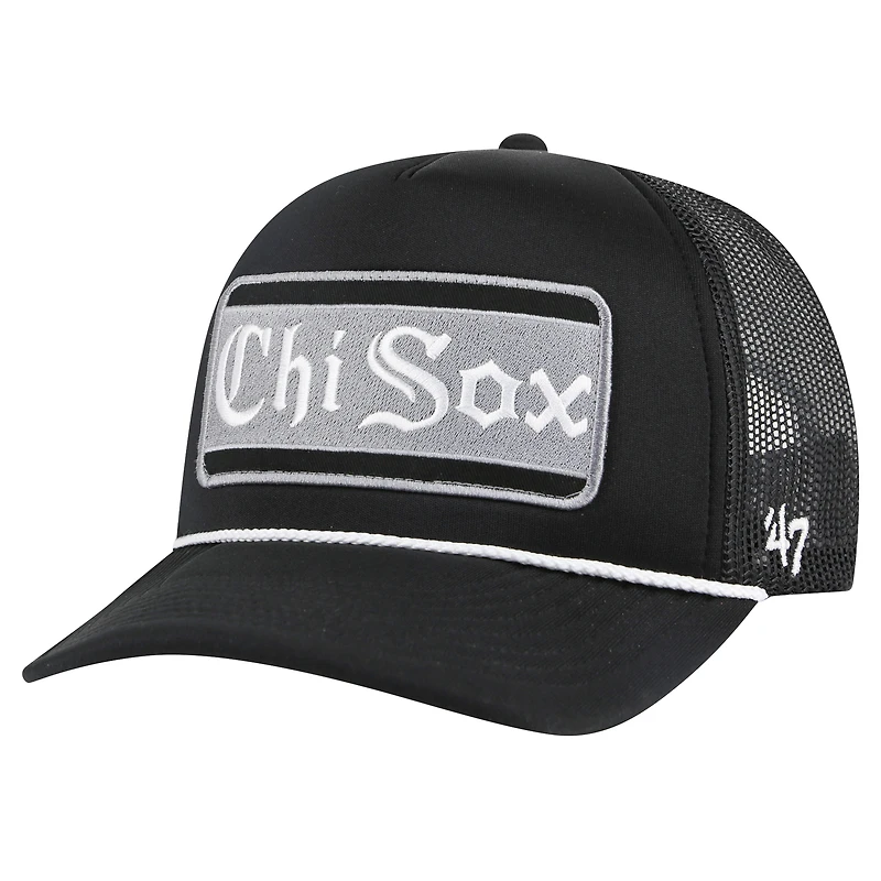 Men's '47 Black Chicago White Sox Local Patch Foam Front Trucker Adjustable Hat