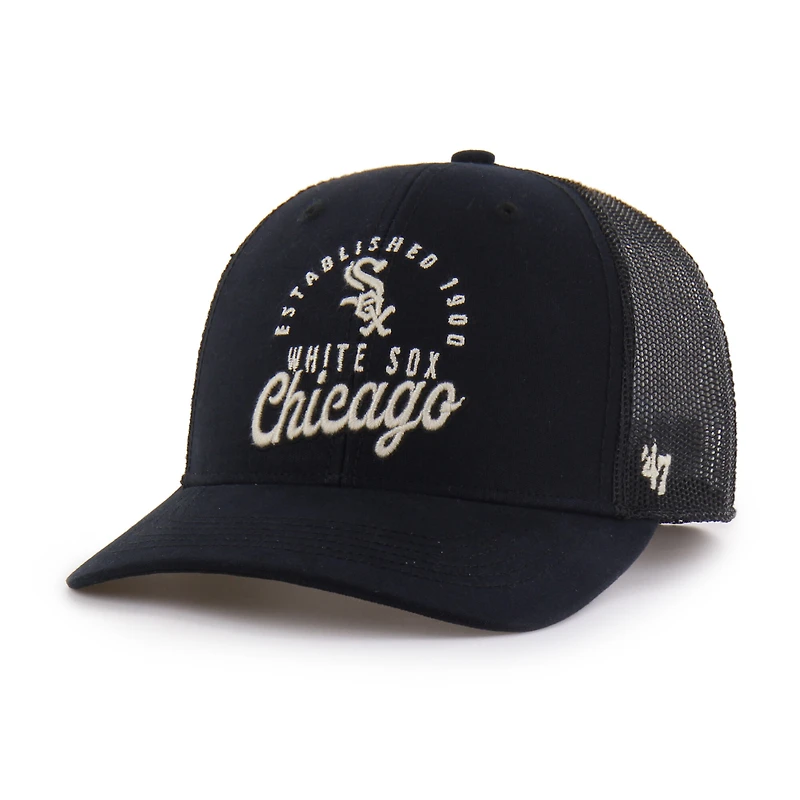 Men's '47 Black Chicago White Sox Pitstop Trucker Adjustable Hat