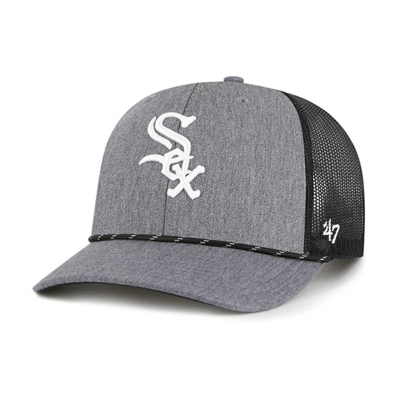 Men's '47 Charcoal Chicago White Sox Carbon Rope Trucker Adjustable Hat