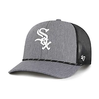 Men's '47 Charcoal Chicago White Sox Carbon Rope Trucker Adjustable Hat