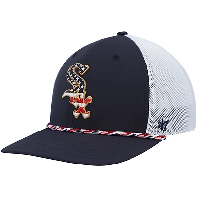 Casquette Snapback '47 Navy/White Chicago White Sox Flag Fill pour homme