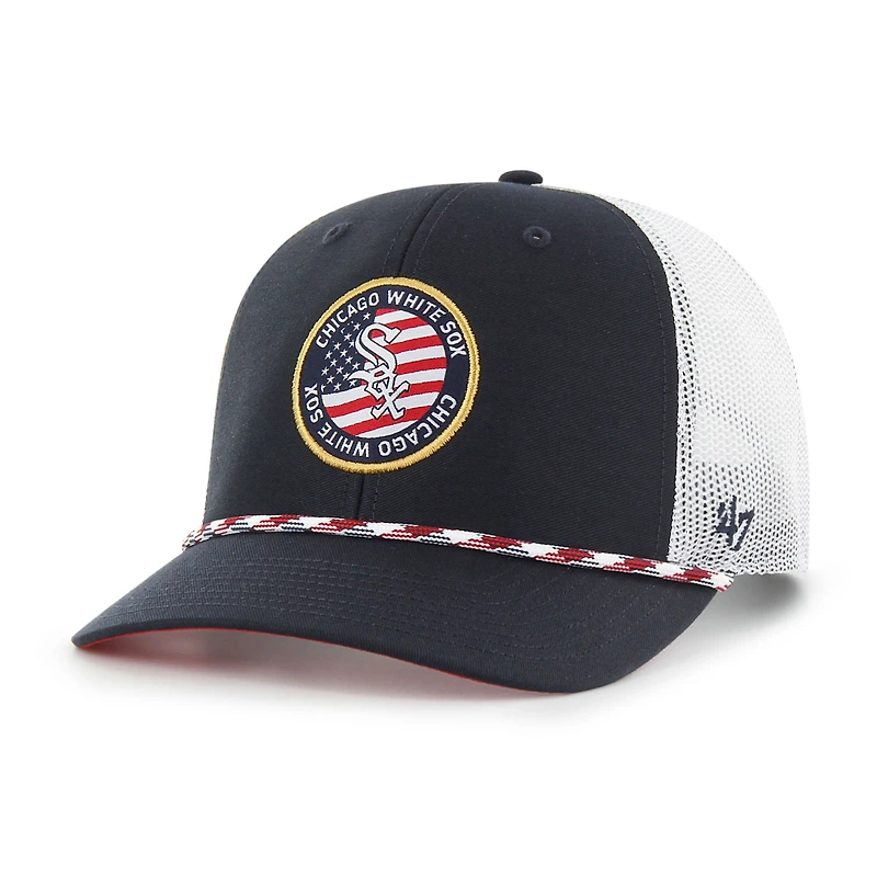 Casquette trucker ajustable Chicago White Sox Union Patch bleu marine pour homme, modèle 47
