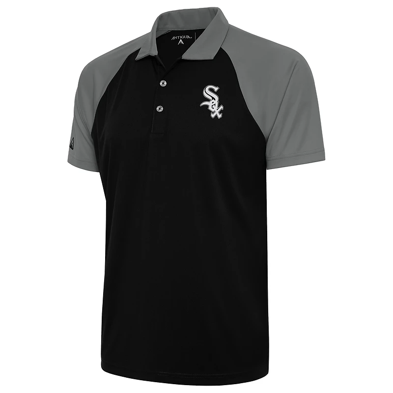 Polo Nova métallisé noir Antigua Chicago White Sox pour homme
