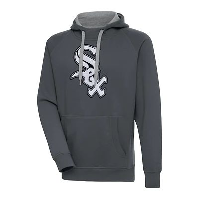 Men's Antigua  Charcoal Chicago White Sox Victory Chenille Pullover Hoodie