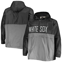 Veste anorak à demi-zip pour hommes, noir/gris, Chicago White Sox Big & Tall Split Body