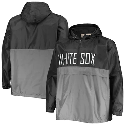 Veste anorak à demi-zip pour hommes, noir/gris, Chicago White Sox Big & Tall Split Body