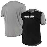 T-shirt à col en V uni Chicago White Sox pour homme, noir/gris