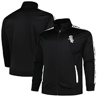 Veste de survêtement zippée en tricot noir pour homme Chicago White Sox, grandes tailles