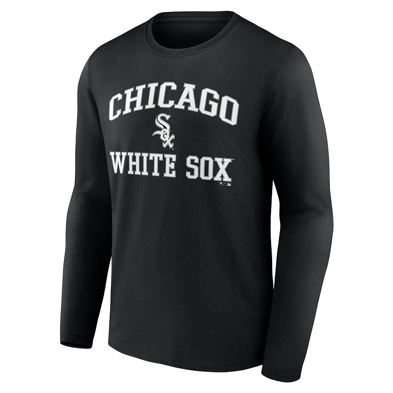 Men's Black Chicago White Sox Heart & Soul Long Sleeve T-Shirt