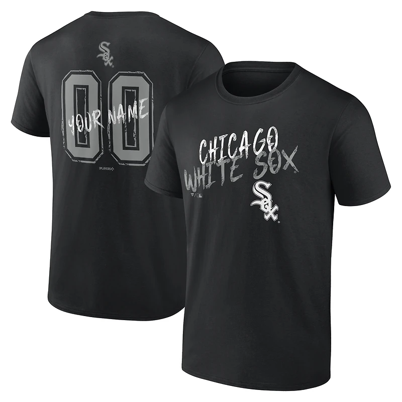T-shirt noir pour homme Chicago White Sox Hustle personnalisé avec nom et numéro