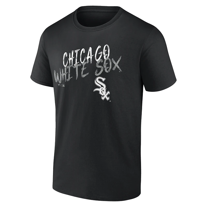 Men's Black Chicago White Sox Hustle Personalized Name & Number T-Shirt