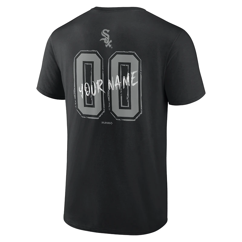 Men's Black Chicago White Sox Hustle Personalized Name & Number T-Shirt