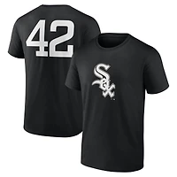 T-shirt noir pour homme avec nom et numéro Jackie Robinson Day des White Sox de Chicago