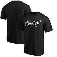 T-shirt noir pour homme avec logo officiel des White Sox de Chicago